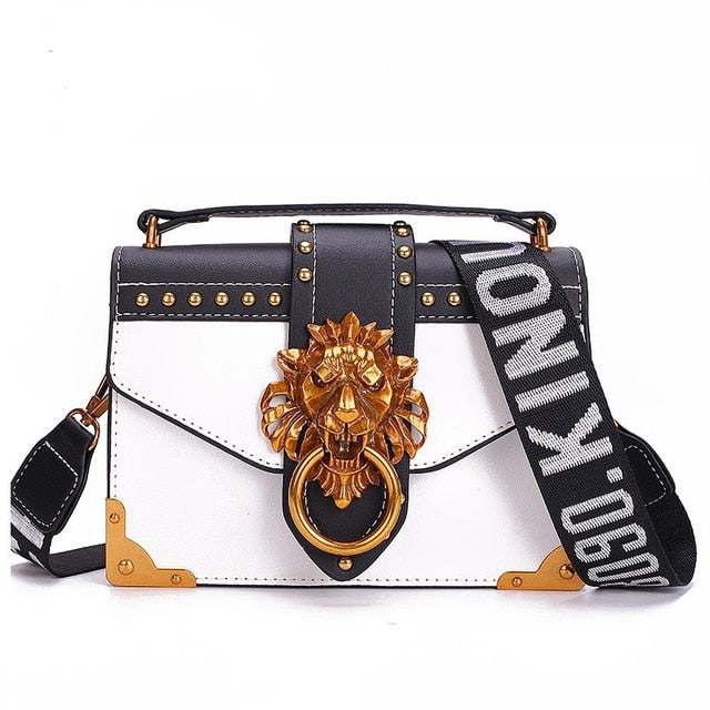 Bolsos Mujer Metal Lion Head Shoulder Bag