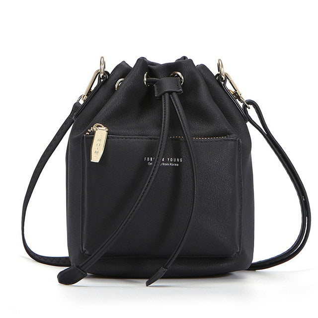 WEICHEN Crossbody Bucket Style Bag W/ Drawstring