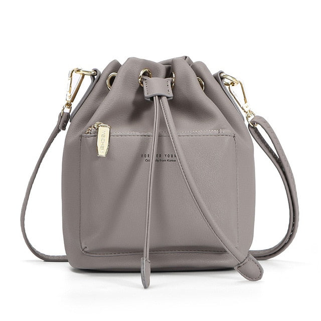 WEICHEN Crossbody Bucket Style Bag W/ Drawstring