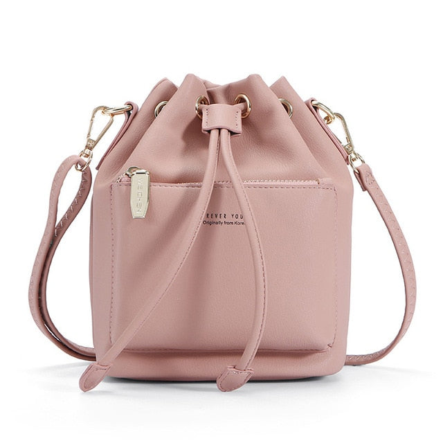 WEICHEN Crossbody Bucket Style Bag W/ Drawstring