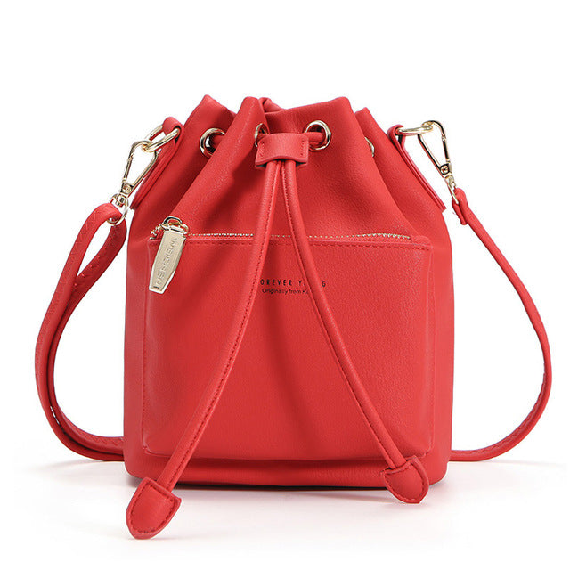 WEICHEN Crossbody Bucket Style Bag W/ Drawstring