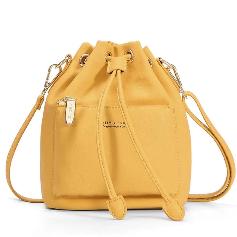 WEICHEN Crossbody Bucket Style Bag W/ Drawstring